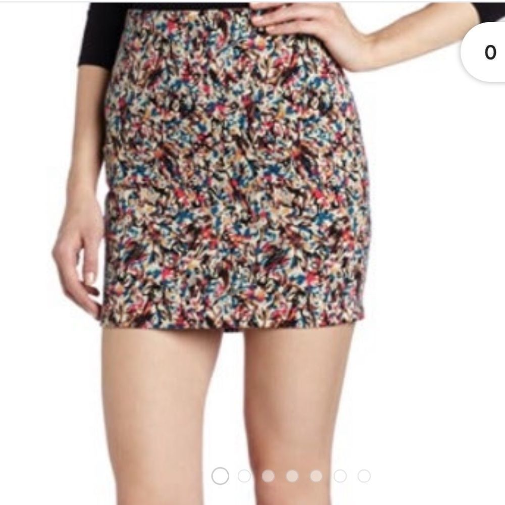 BCBGeneration Pull On Mini Skirt Multicolour Abstract Pattern XS Pink Blue